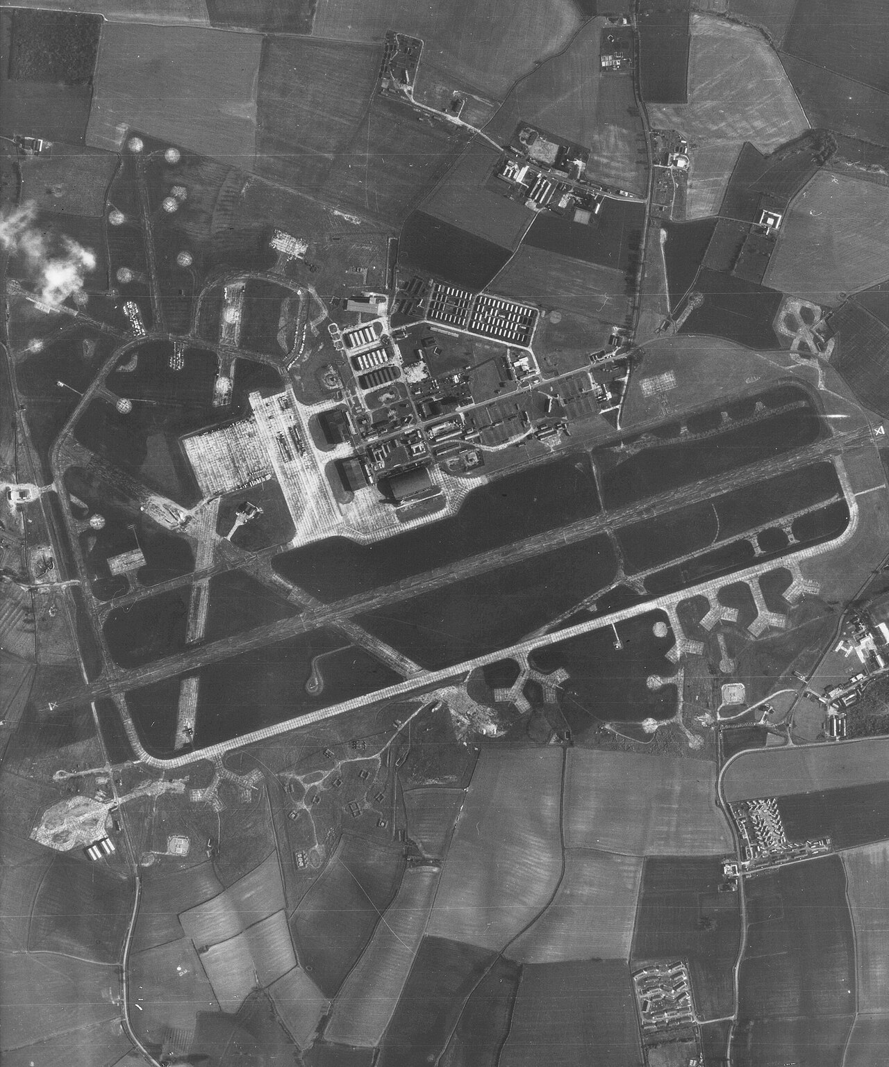 Aerial view of RAF Molesworth, United Kingdom
