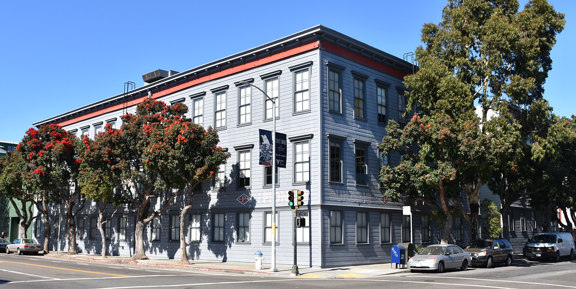 Pioneer Building in San Francisco, photographed in 2019 when it housed OpenAI offices. Context photograph.