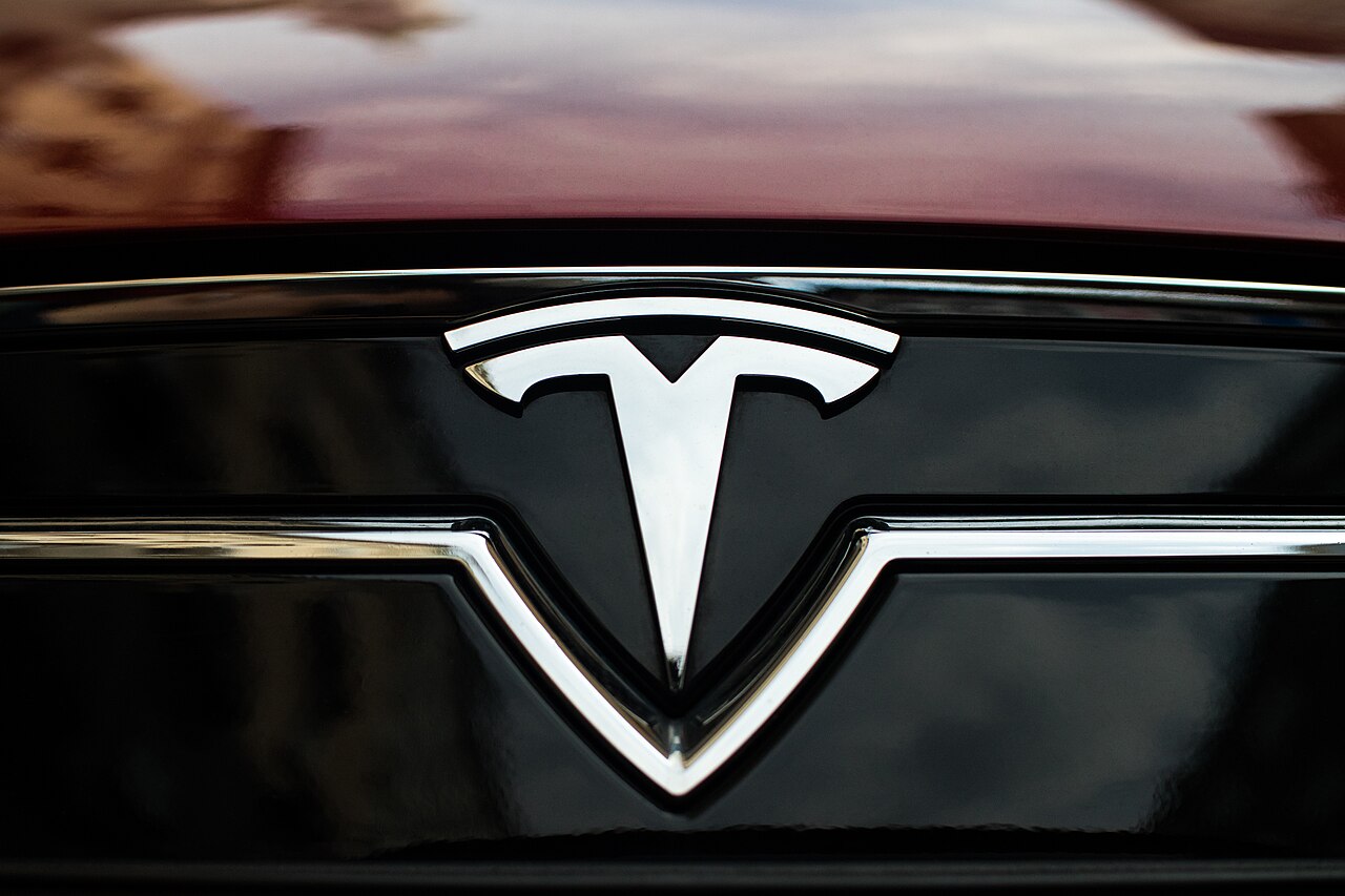 Tesla logo on a car