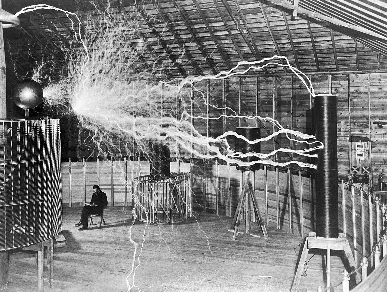 Context Wikimedia image: Nikola Tesla, with his equipment EDIT