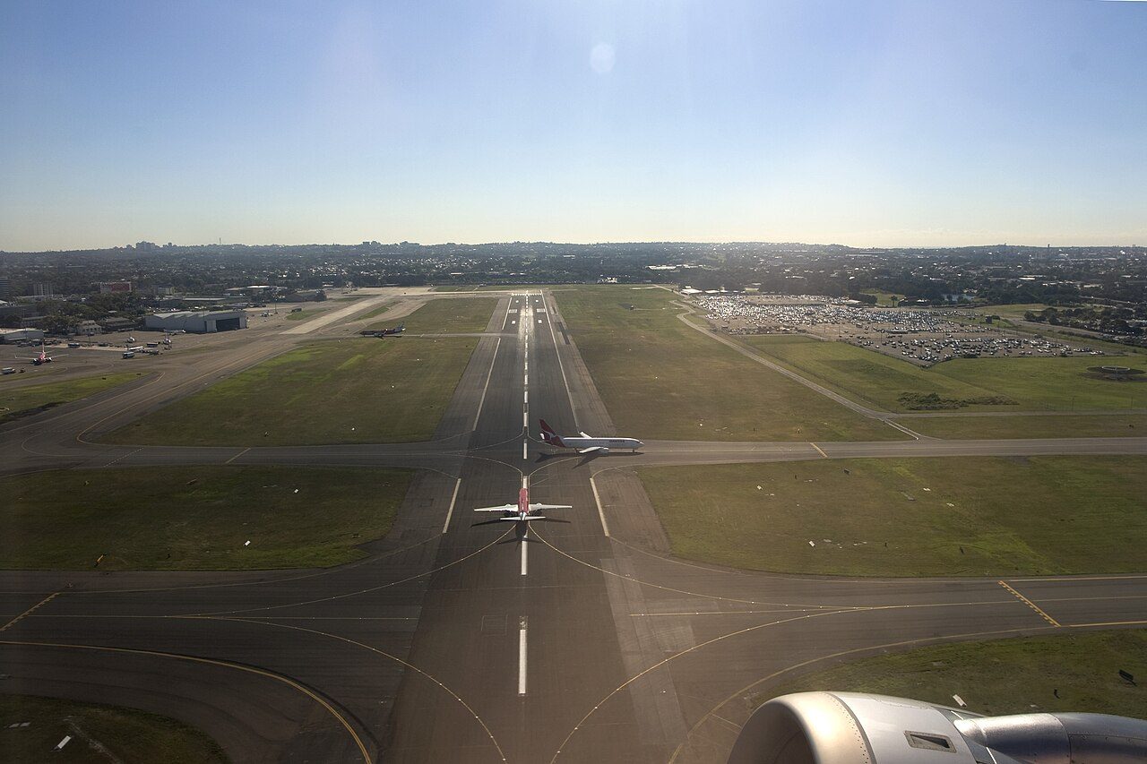 A runway at Sydney Airport in Australia.